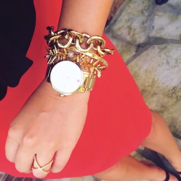 KATE SPADE • Gold Studded Bangle Bracelet - Picture 2 of 3